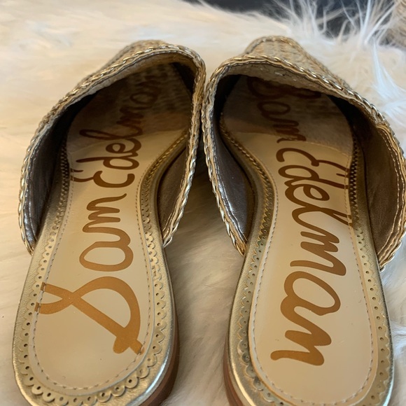 Sam Edelman Gold Woven Mules - Picture 4 of 6